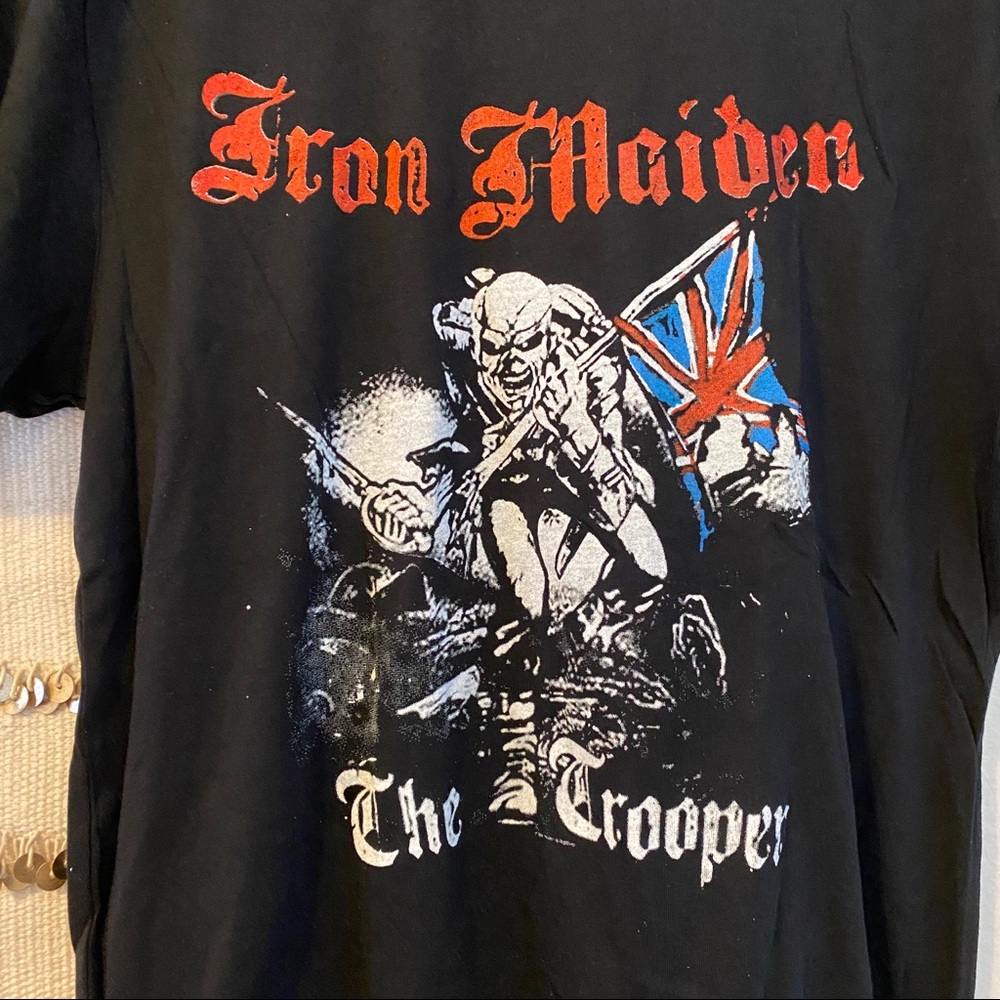 IRON MAIDEN Retro Vintage Style Band Tee Trooper - Picture 2 of 4